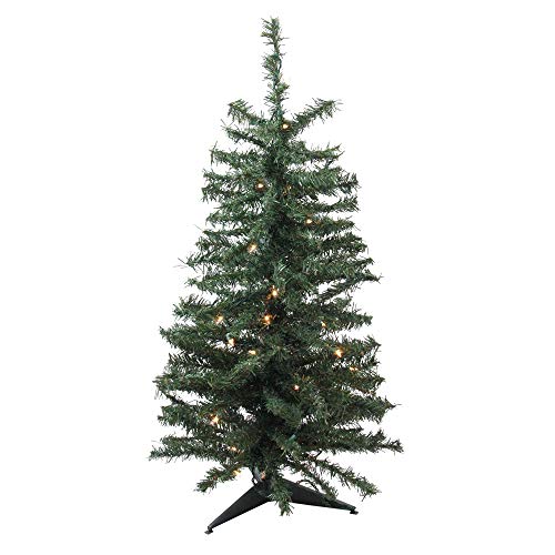 Vickerman 11261871 Pre-Lit Canadian Pine Artificial Christmas Tree with Clear Lights, 3'