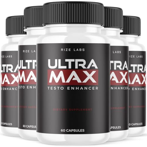 rize labs - Ultra Max Testo Capsules - Pills for Peak Performance Supplement, Maximum Strength Support, Ultra Pure Non-GMO Vegan Advanced Supplement (300 Capsules)