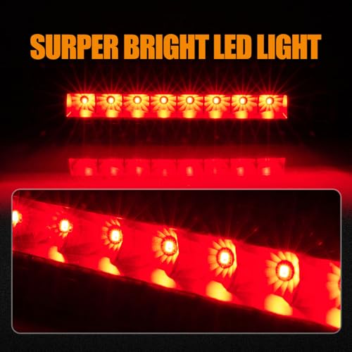Image of Third 3rd Brake Light LED for 2007-2017 Jeep Patriot, High Mount Rear Brake Lights Assembly for 07-17 Jeep Patriot, Waterproof Center Cab Lamp Stop Light (Black)