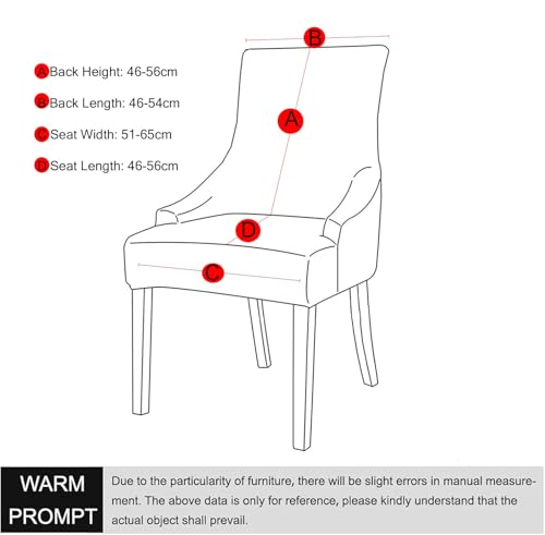 Image of House of Quirk Polyester Wingback American Side Chair Slipcover-Accent Chair Cover Slipcover with Arm,Washable Dining Chair with Nailed Trim Protector for Dining Living Room Pack of 4 (Beige Line)
