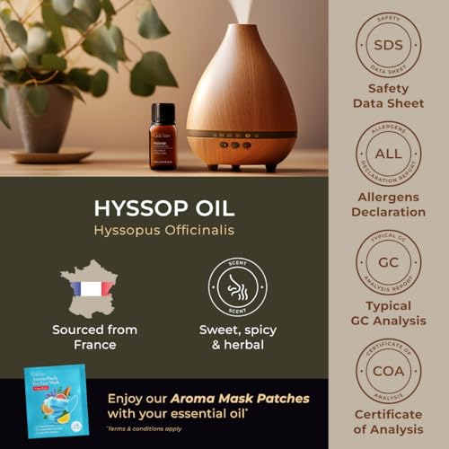 Image of 100% Pure Hyssop Essential Oil - 0.34 Fl Oz - Hyssop Oil for Hair, Skin, Diffuser, Aromatherapy & DIY Candle Making Scent