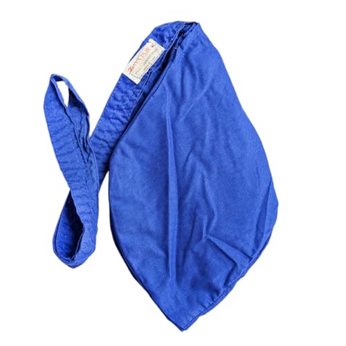 Image of Pure Cotton Chanting Bag or Gomukhi Japa Mala Bag or Cotton Bead Bag with Sakshi Mala Counter (Blue)
