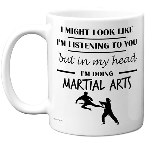 Stuff4 - Stuff4 Martial Arts Gifts - in My Head Mug - Funny Gift for Martial Arts Lover Men Women - 11oz Premium Ceramic Dishwasher Safe White Handle Mugs Novelty Cup