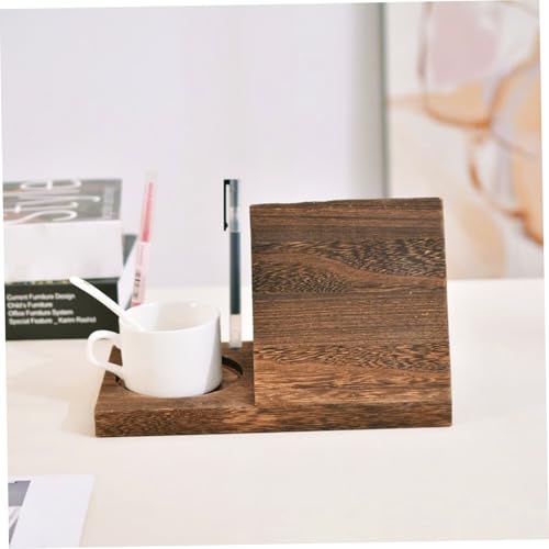 Soporte triangular para libros con base de taza de té, soporte resistente para oficina y hogar 5