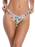 RELLECIGA Women's Cheeky Brazilian Cut Bikini Bottom (Large, Jungle)