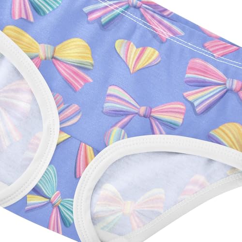 Wusikd Colorful Bows Hearts (2) Girls' Underwear Cotton Girls Briefs Soft Toddler Underwear 2T4