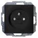 Produktbild Kopp Paris Mittenschutzkontakt-Steckdose, 1-fach, mit Berührungsschutz, 16A, 250V~, IP20, schwarz, matte Oberfläche, 921150086