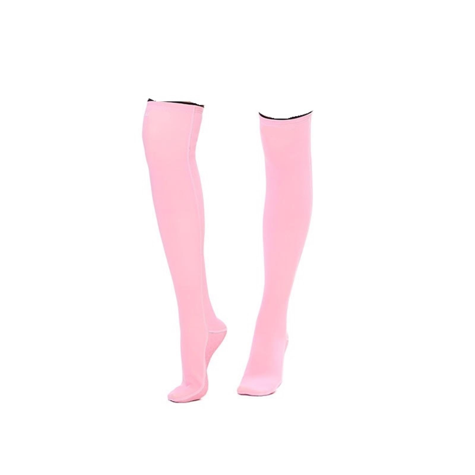 Neoprensocken Eisbaden Lange Tauchsocken for Damen, 2 mm Neopren, warmhaltend, geeignet for Freitauchen und Schnorcheln, oberhalb des Knies, in Rosa, Weiß und Schwarz, for Schwimmen