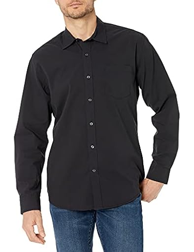 Amazon Essentials Camisa Informal de Popelina con Manga Larga y Corte Recto Hombre, Negro, L | Ya disponible en tu tienda friki favorita! En mundofriki.es! Amazon Essentials Camisa Informal de Popelina con Manga Larga y Corte Recto Hombre, Negro, L | Ya disponible en tu tienda friki favorita! En mundofriki.es!