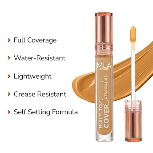 Image of Mila Beaute Built to cover liquid concealer for women with SPF & Hyaluronic acid| Full coverage matte finish concealer for dark circles | Easily blendable & Waterproof formula| Suitable for Indian Skin Tones - 110-CRUSHED CARAMEL
