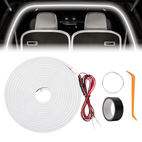 vsshe Auto Kofferraum Lichtstreifen, Car Trunk Light Strip, Kofferraumbeleuchtung Led, Automatischer Sensor Tail Box Led Strip Lights für Auto Kofferraum Innenbeleuchtung Dekoration (Weißes, 4M)