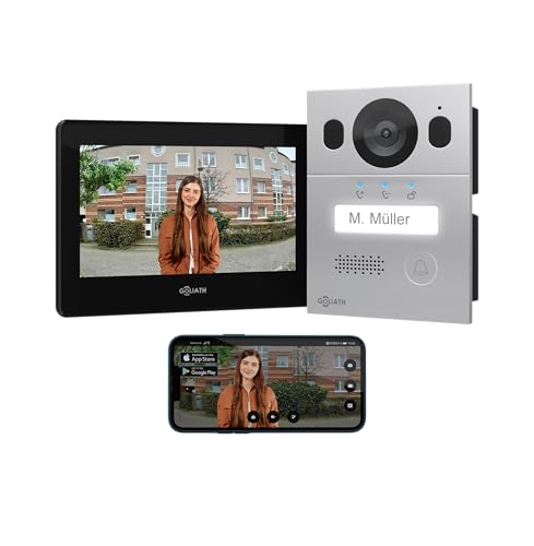 Goliath® Videoportero WiFi [Monitor 7"] Portero Automatico con Camara - Videoportero 2 Hilos - Telefonillo con Camara - Video Portero Automatico WiFi - Resistente al Clima y vandalismo - Superficie