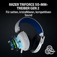 Razer BlackShark V3 X HyperSpeed PlayStation - Kabelloses E-Sport Gaming Headset - Ultra leicht 270 g - Triforce 50mm Treiber - Abnehmbares Mikrofon - HyperSpeed 2,4 GHz & Bluetooth - PS5/PC | Weiß – Ansicht 3