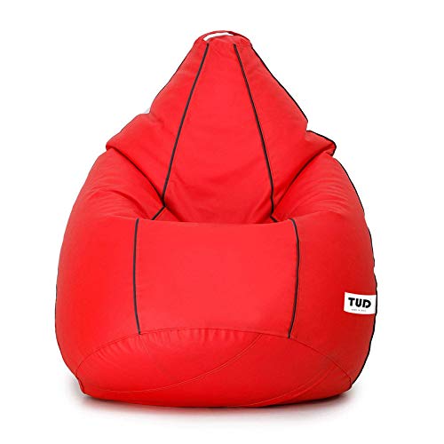 Image of TUD Classic XL Bean Bag Filled (with Beans) Colour - Red with Black Piping