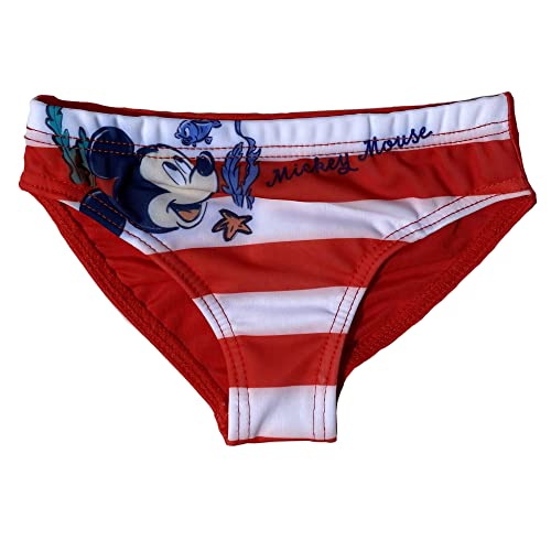 Costume Mutandina Mickey Mouse, Disney, Topolino, Costume Slip da Mare Bambino, Neonato 12 Mesi, Rosso - MIC0394