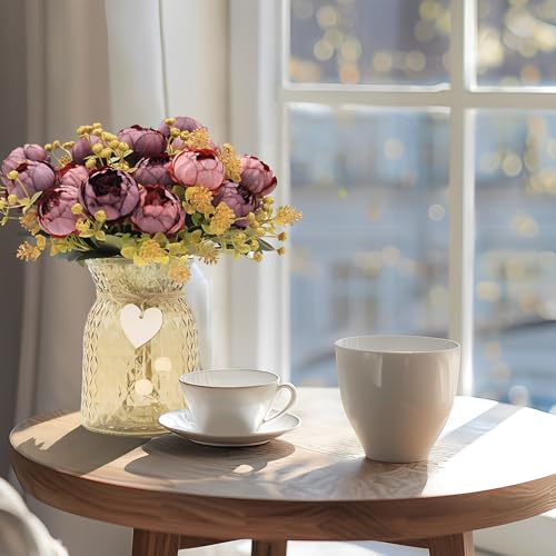 Faux-Flowers-with-Vase21-Purple-Red-Silk-Peony-Fake-Flower-with-VaseElegant-Artificial-Flower-Arrangement-for-TableIdeal-for-Home-OfficeLiving-RoomDining-Table-Centerpiece-Decorations Faux Flowers with Vase21 Purple Red Silk Peony Fake Flower with VaseElegant Artificial Flower Arrangement for TableIdeal for Home OfficeLiving RoomDining Table Centerpiece Decorations