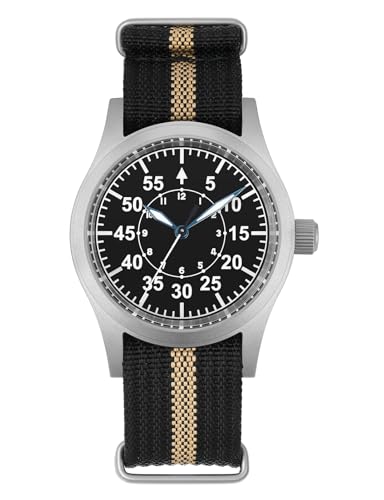 Image of Militado ML05 38mm VH31 Quartz Watch - Domed Sapphire Crystal Field Watch C3 Super Luminous Retro Sweep Wrist Watch for Men 100M Waterproof