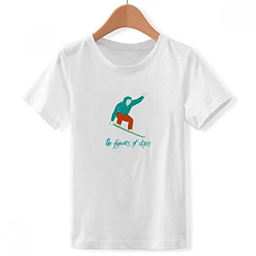 T-shirt ski blanc pour garçon fini les vêtements fragiles avec ce haut d'hiver résistant