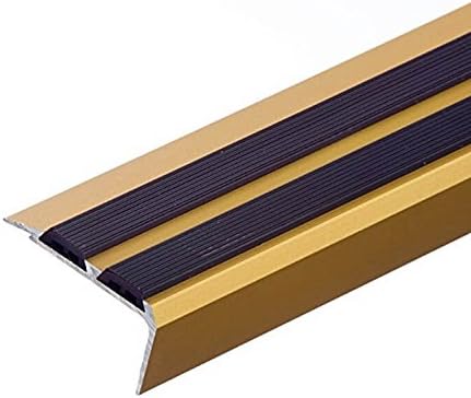 70.86" or 98.43" Aluminium Anti Non Slip Stair Edge Nosing Trim TMW Profiles (2500x35x20Mm Gold)