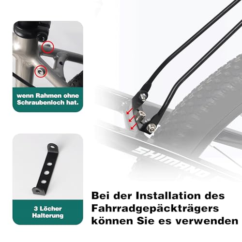 MEGHNA Fahrradgepäckträger Einstellbare Touring Fahrrad Gepäckträger Hinten passt für 26”-29“/700c Rennräder