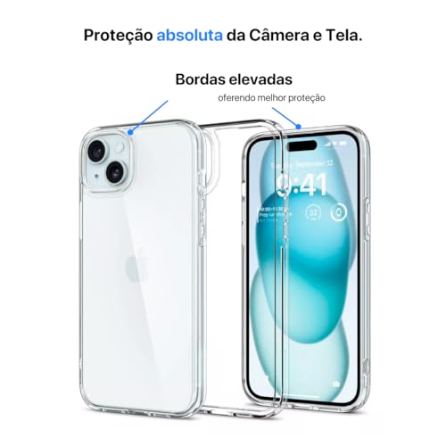 Capa Capinha Clear Case Space X Rígida Anti Amarelamento Resistente Para iPhone (iPhone 15)