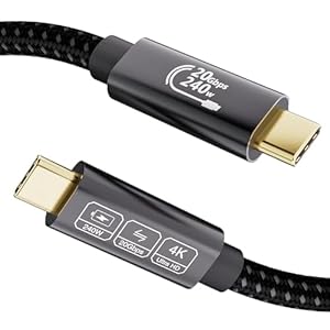 EUDOBEL Cable USB C a USB C 1m,USB C 3.2 Gen2 4K@144Hz 5K@60Hz,Datos 20Gbps Cable USB C 240W 48V/5A para Thunderbolt 4/3,iPhone16,iPhone15,Switch,MacBook,USB C Monitor,SSD,VR