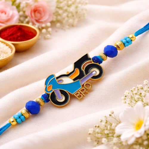 Image of Riddhika Ventures Premium Multicolour Meenakari Stylish Kids Rakhi Gifts for Brother, Sister with Roli Chawal and Greeting Card