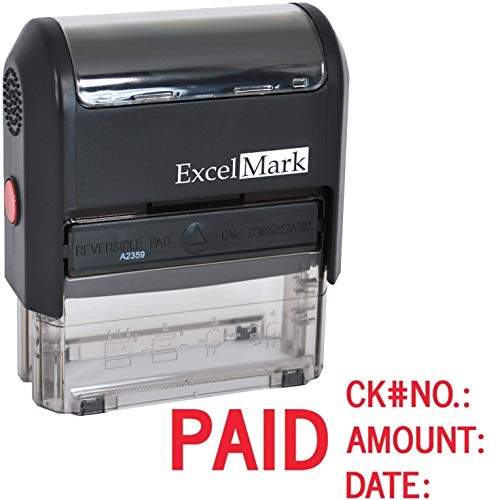 Paid With Check No, Amount, Date - Excelmark Self Inking Rubber Stamp - A2359 #TOP2