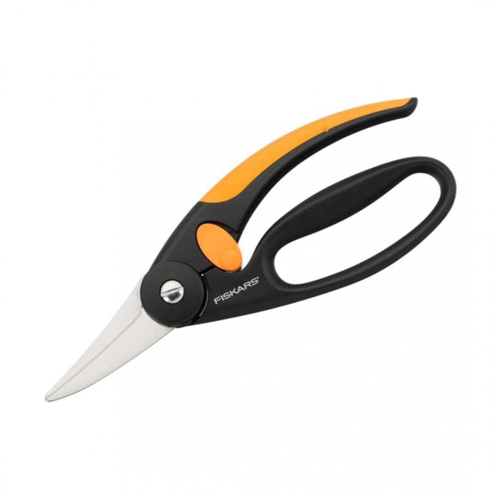 Fiskars Forbici Multiuso, Lunghezza: 22 cm, Lame in Acciaio Inossidabile/Impugnature in Plastica Rinforzata con Fibra di Vetro, Nero/Arancione, Elegance, P45, 1001533