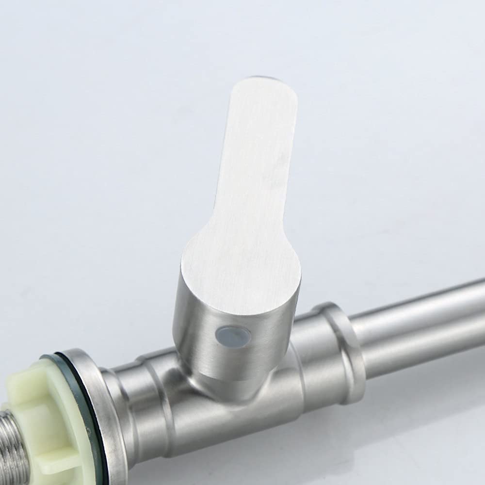 Grifo Giratorio de Acero Inoxidable 304 con una Sola manija, un Solo Orificio, Filtro de Fregadero de Cocina frío, Grifo de Agua con núcleo de válvula de Disco de cerámica espumada, Grifo de