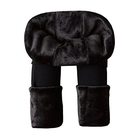 Ouye Women's Full Length Fleece Lining Thermal Leggings Black One Size Cover