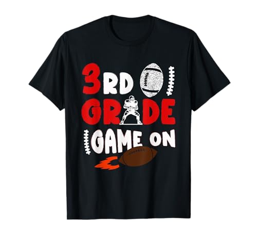 3rd Grade Game On American Football First Day of School Boys T-Shirt