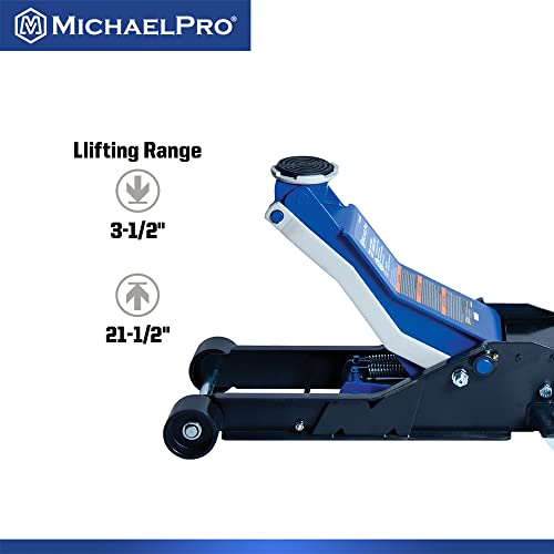 Image of MichaelPro 3.5 Ton Speedy Lift Low Profile Floor Jack - Efficient and Safe Lifting for Your Vehicle, Lowering Speed Control | MP017003