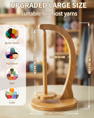 Image of SPEENSUN Yarn Holder for Crocheting, Crochet Yarn Holder, Upgrade Larger Size & Magnetic Yarn Ball Holder for Most Yarns, Rotating Yarn Holder Hold Yarn Up to 1.1 lbs with Packaging Box