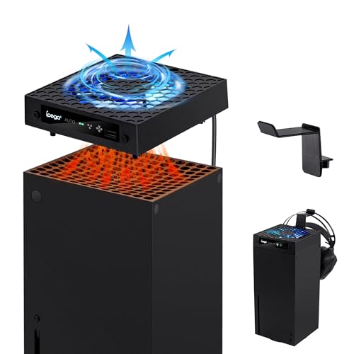 Mcbazel Ventilador de refrigeración para Xbox Series X, 3 Niveles PWM RGB, con Soporte para Auriculares para Xbox Series X, Color Negro
