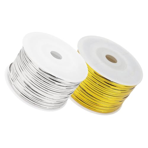 TOYANDONA 2 rollos Twist Ties Metálicos Reutilizables y Plata para Bolsas de Dulces Pan Snacks Flexibles y Resistentes para Sellado Tiendas y Fiestas