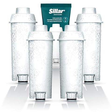 Sillar 4x Filtry do Ekspresu do Kawy, Kompatybilny z DeLonghi DLSC002, SER3017 & 5513292811 Ekspres DeLonghi ECAM, ESAM, ETAM (6 sztuk)