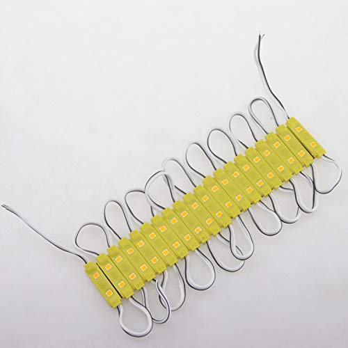 Image of Super Bright 200pcs 2835 2 LED Module Lights Waterproof Decorative Light Yellow for Letter Sign Advertising Signs with Tape Adhesive Backside (Yellow)