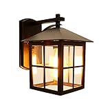 twtcc applique da parete interni lampada da parete all'aperto in alluminio creativo americano retrò semplice nero chiaro chiaro luce lanterna luce e27 impermeabile villa giardino balcone loft muro ret