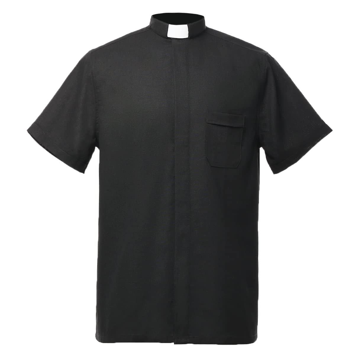 BLESSUME Church Clergy Men's Tab Collar Clergy Shirt Long/Short Sleeves