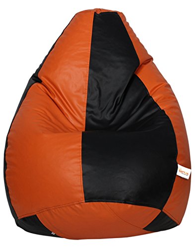 Image of Sattva Classic Bean Bag Cover Without Beans XL Size Dual Colour - Black Orange