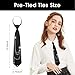 PASDUCHAS Black Fashion Tie for Women & Girl, Punk Metal Chain Pre-tied Adjustable Necktie