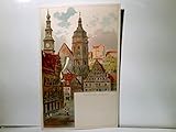  Marktplatz in Pirna. Preisgekrönte Künstler - Postkarte / Lithographie farbig v. A. Nöther. Mit Bildern aus dem Sachsenlande. Vorliegend Serie IV, Karte Nr. 2, ungelaufen ca 1898.