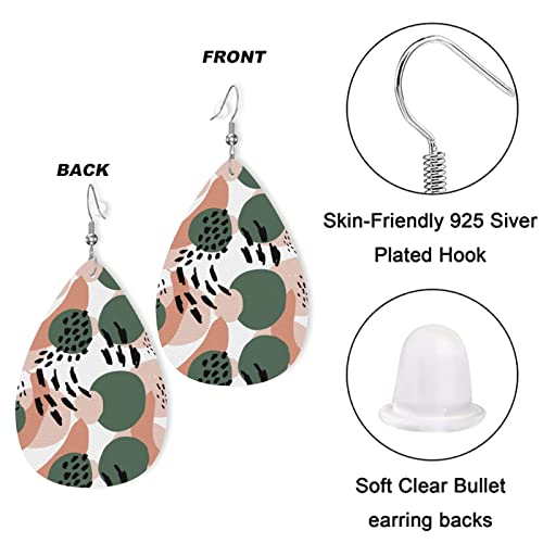 Jajoaier Tropical Plants Leather Earrings For Women Bohemian Flower Earrings Lightweight Tear Drop Dangle Earrings For Women Girls Fashion #TOP2