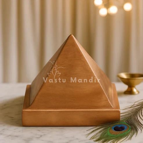 Image of Pure Solid Copper Pyramid | Vastu Remedy for Energy Balance, Health, Wealth & Entrance Correction | Premium Single-Layer Copper Pyramid for Home, Office & Kitchen