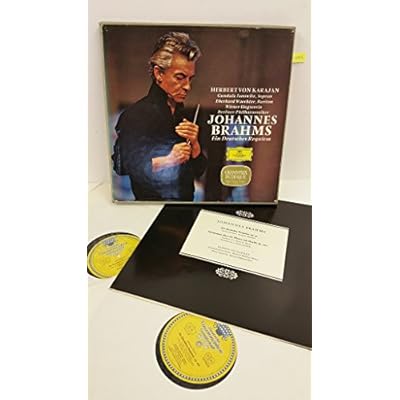 JOHANNES BRAHMS, GUNDULA JANOWITZ, EBERHARD WAECHTER, WIENER SINGVEREIN, BERLINER PHILHARMONIKER, HERBERT VON KARAJAN ein deutsches requiem, booklet, 2 x lp boxset, 138 928/29