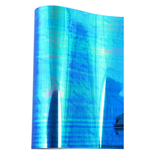LZLRUN 12 by 48 inches Self Adhesive Auto Car Tint Chrome Chameleon Headlight Taillight Fog Light Vinyl Smoke Film Sheet Sticker Cover (Chameleon Blue)