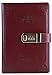 Digital Password Notebook Retro Privacy Journals Combination Lock diary Leather Binder Journal Locking Journal Diary (Wine Red)