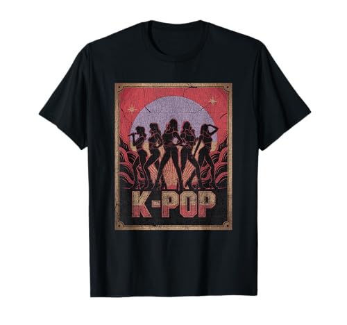Elegante actuación en Grupo de Chicas K-Pop con Escenario Rosa Camiseta
