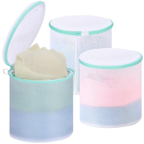 Dntorx 3 Stück BH Waschbeutel für Waschmaschine 18cmx20cm, Wäschenetz mit Verstecktem Reißverschlusâ€¦ – Miniatur